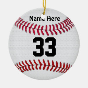 Décoration En Céramique Le base-ball personnalisé ornemente VOTRE NOM et