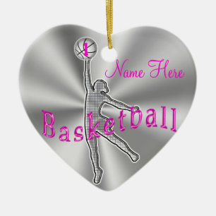Décoration En Céramique Le basket-ball de filles ornemente son NOM et