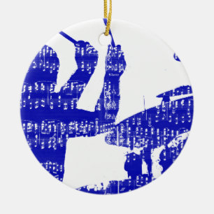 Décoration En Céramique Le batteur colle la grunge bleue de musique de