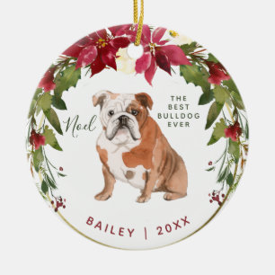 Décoration En Céramique Le bouledogue de Joyeux Noël   ajoutent la photo