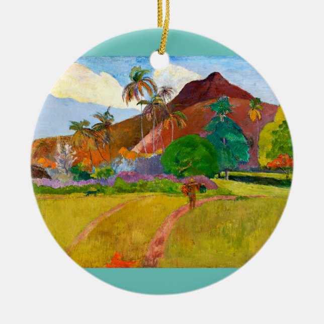 Décoration En Céramique Le célèbre tableau du Paysage tahitien de Paul Gau (Devant)