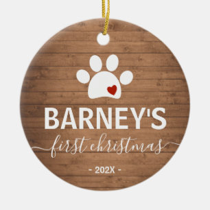 Décoration En Céramique Le Chien Russe en première fête de Noël