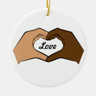 Décoration En Céramique Le coeur remet l'ornement d'amour