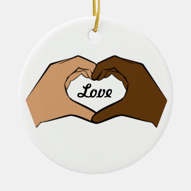 Décoration En Céramique Le coeur remet l'ornement d'amour (Devant)