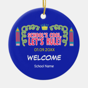 Décoration En Céramique "Le cool de l’école, règle" citations de motivatio