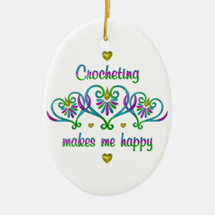 Décoration En Céramique Le Crochet Me Rend Heureux