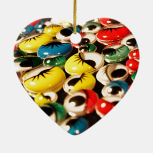 Décoration En Céramique Le double écarquillé de yeux a dégrossi ornemen