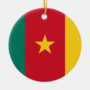 Décoration En Céramique Le drapeau camerounais de l'ornement en céramique