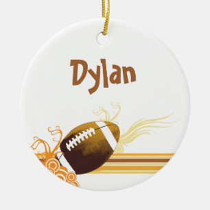 Décoration En Céramique Le football folâtre le nom personnalisé de jeu de
