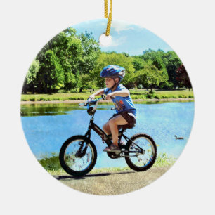 Décoration En Céramique Le Garçon sur son vélo