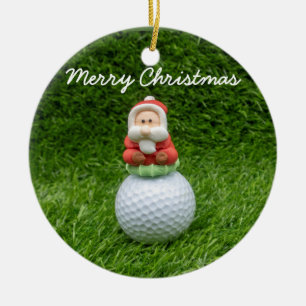 Décoration En Céramique Le golf Le Père Noël est en herbe verte Noël