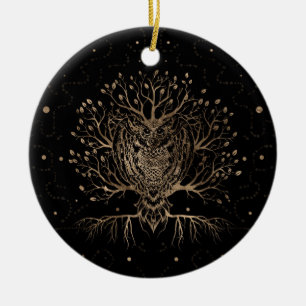 Décoration En Céramique Le hibou d'or