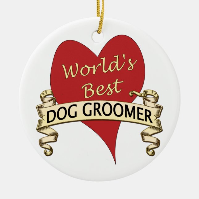 Décoration En Céramique Le meilleur Groomer du chien du monde (Devant)