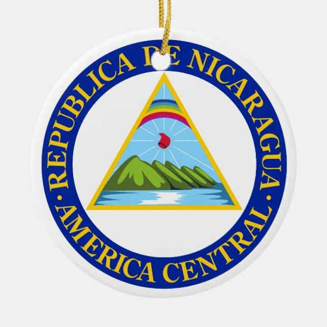 Décoration En Céramique Le NICARAGUA - drapeau/emblème/manteau des (Devant)