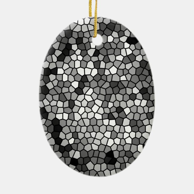 Décoration En Céramique Le Noir Grey White Mosaic Stones (Dos)