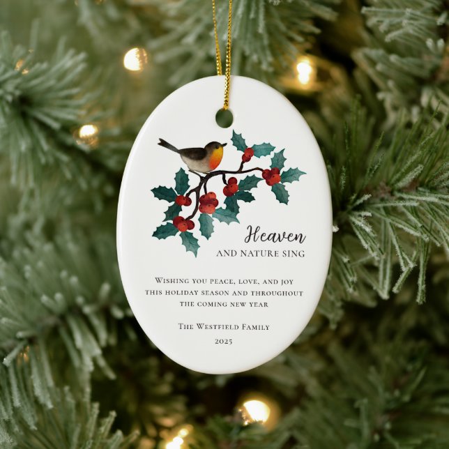 Décoration En Céramique Le paradis et la nature chantent l'oiseau à Noël s (Arbre)