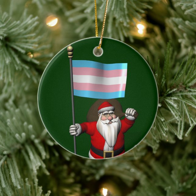 Décoration En Céramique Le Père Noël soutient la communauté transgenre (Arbre)