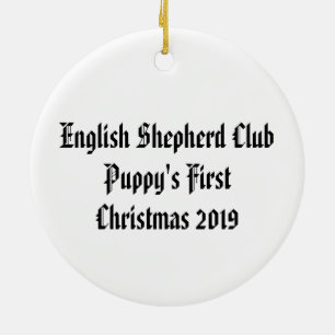 Décoration En Céramique Le premier berger anglais de Noël 2019 des chiots