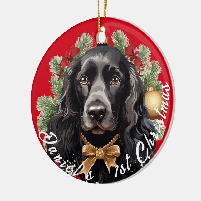Décoration En Céramique Le premier Noël de Cocker Spaniel (Gauche)