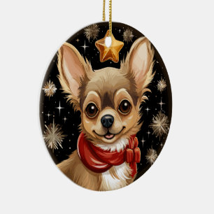 Décoration En Céramique Le premier Noël du Chihuahua