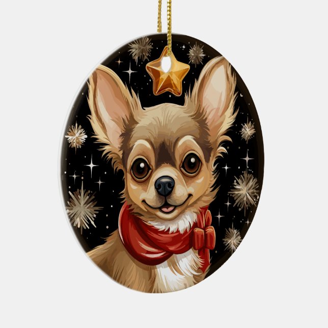 Décoration En Céramique Le premier Noël du Chihuahua (Droite)