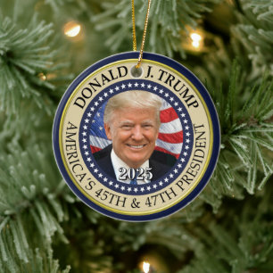 Décoration En Céramique Le président Donald Trump 47e président 2024 Photo
