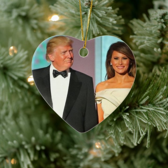 Décoration En Céramique Le président Trump et la première dame Melania Tru (Arbre)