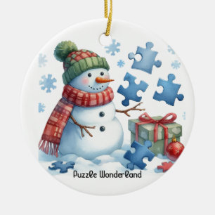 Décoration En Céramique Le Puzzle de Snowman Wonderland