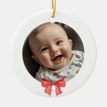 Le ruban rouge bébé de Noël en céramique de Noël