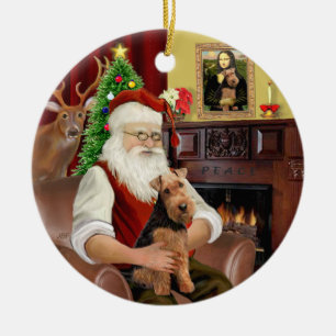 Décoration En Céramique Le Terrier gallois de Santas