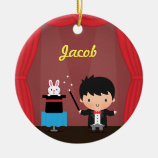 Décoration En Céramique Le tour magique de lapin de magicien mignon badine