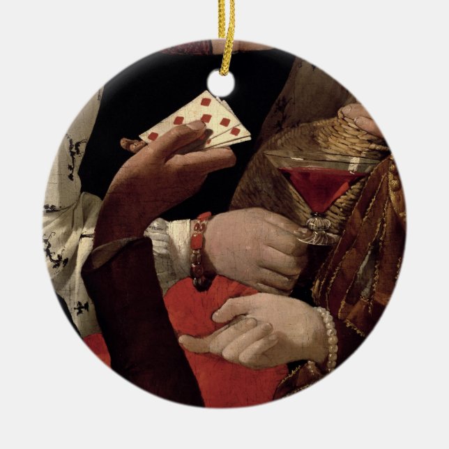 Décoration En Céramique Le tricheur avec l'as des diamants, détail de (Devant)