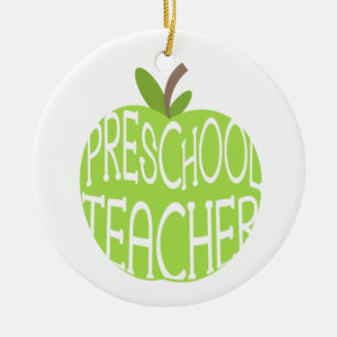 Décoration En Céramique Le vert préscolaire Apple de professeur