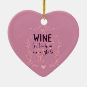 Décoration En Céramique Le vin drôle est une étreinte dans un verre