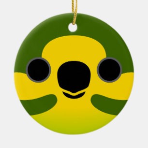Décoration En Céramique Le visage d'un perroquet à oreille jaune