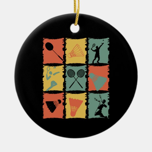 Décoration En Céramique Lecteur Badminton Retro (Devant)