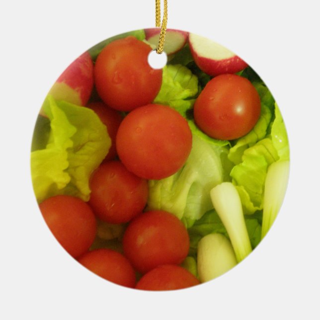 Décoration En Céramique Légumes de salade Anniversaire personnalisé (Devant)
