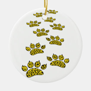 Décoration En Céramique Leopard Empreinte de patte Throw