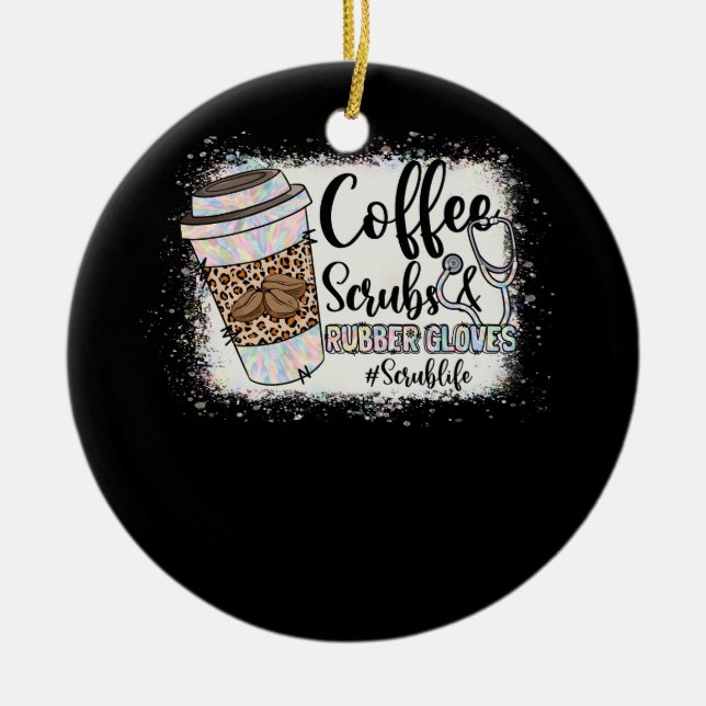 Décoration En Céramique Léopard Tie Dye Coffee Scrubs Gants En Caoutchouc  (Devant)