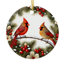 Les Cardinaux Rouges Oiseaux de Neige Mémorial Idé