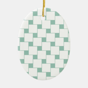 Décoration En Céramique Les carrés tissés par amusement monnayent le vert