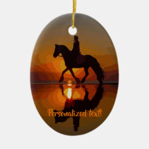 Décoration En Céramique Les chevaux d'amour, équitation, ont personnalisé