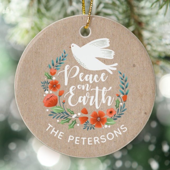 Décoration En Céramique Les Chrétiens de la Terre (An elegant peace on earth Christmas ornament)