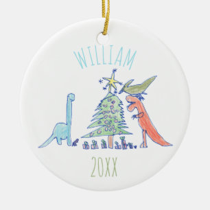 Décoration En Céramique Les enfants ont personnalisé Noël de vacances de
