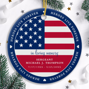 Décoration En Céramique Les héros vivent pour toujours Solide Mémorial Mil