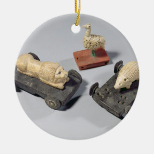 Décoration En Céramique Les jouets des enfants : un hérisson, un lion et