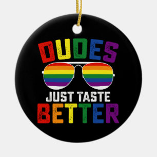 Décoration En Céramique Les mecs ont juste meilleur goût Drôle Gay LGBT Fi