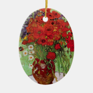 Décoration En Céramique Les pavots rouges et les marguerites de Vincent va