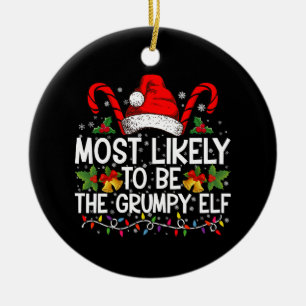 Décoration En Céramique Les Plus Probables D'Être L'Elfe Grumpy Drôle Noël