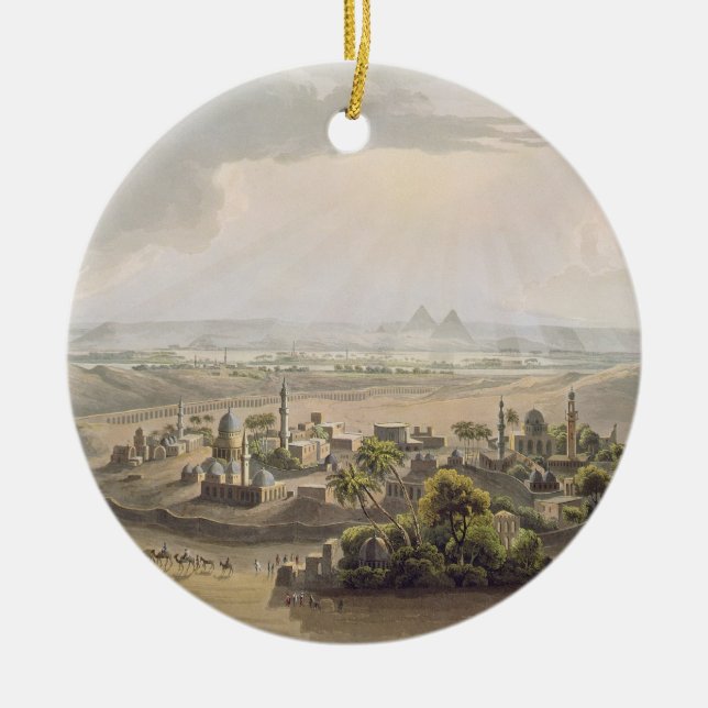Décoration En Céramique Les pyramides au Caire, gravé par Daniel Havell ( (Devant)